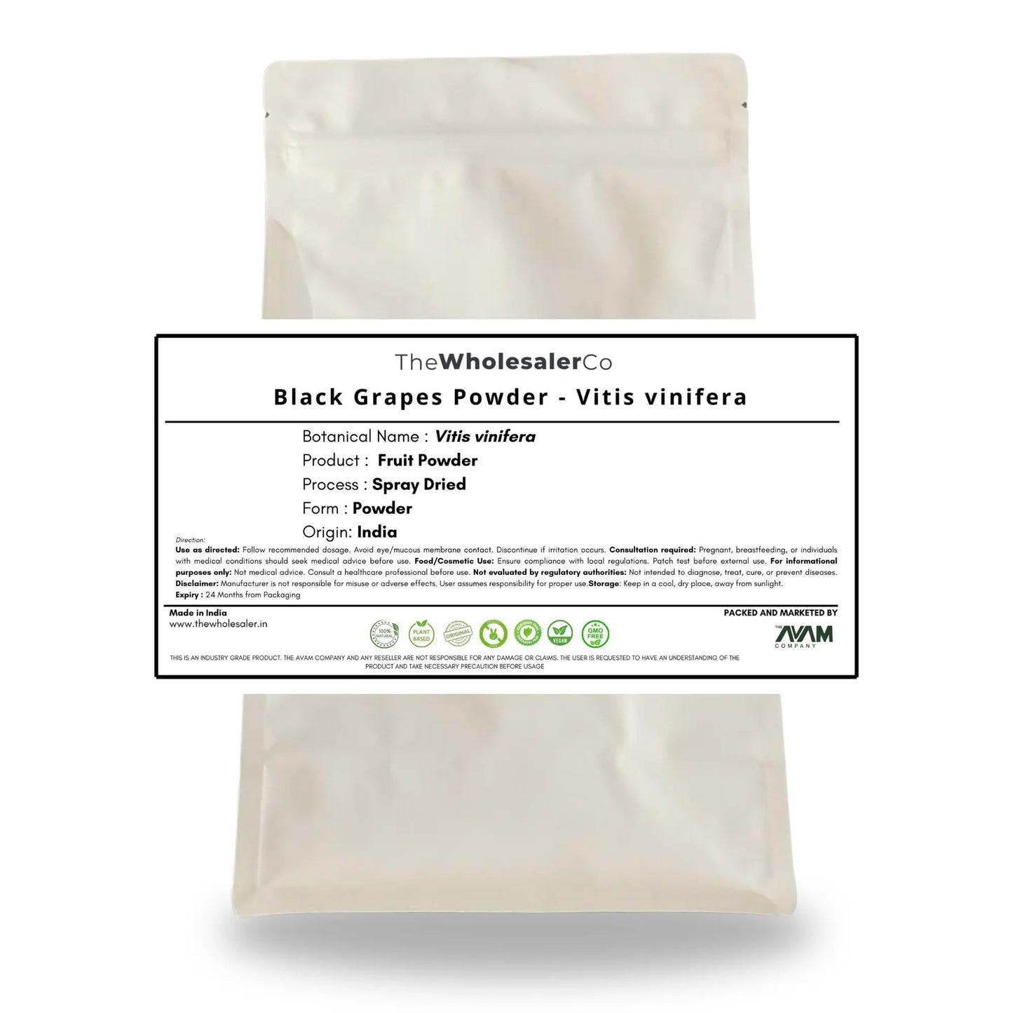 Black Grapes Powder - Vitis vinifera Bulk Supplier@TheWholesaleCo Prices