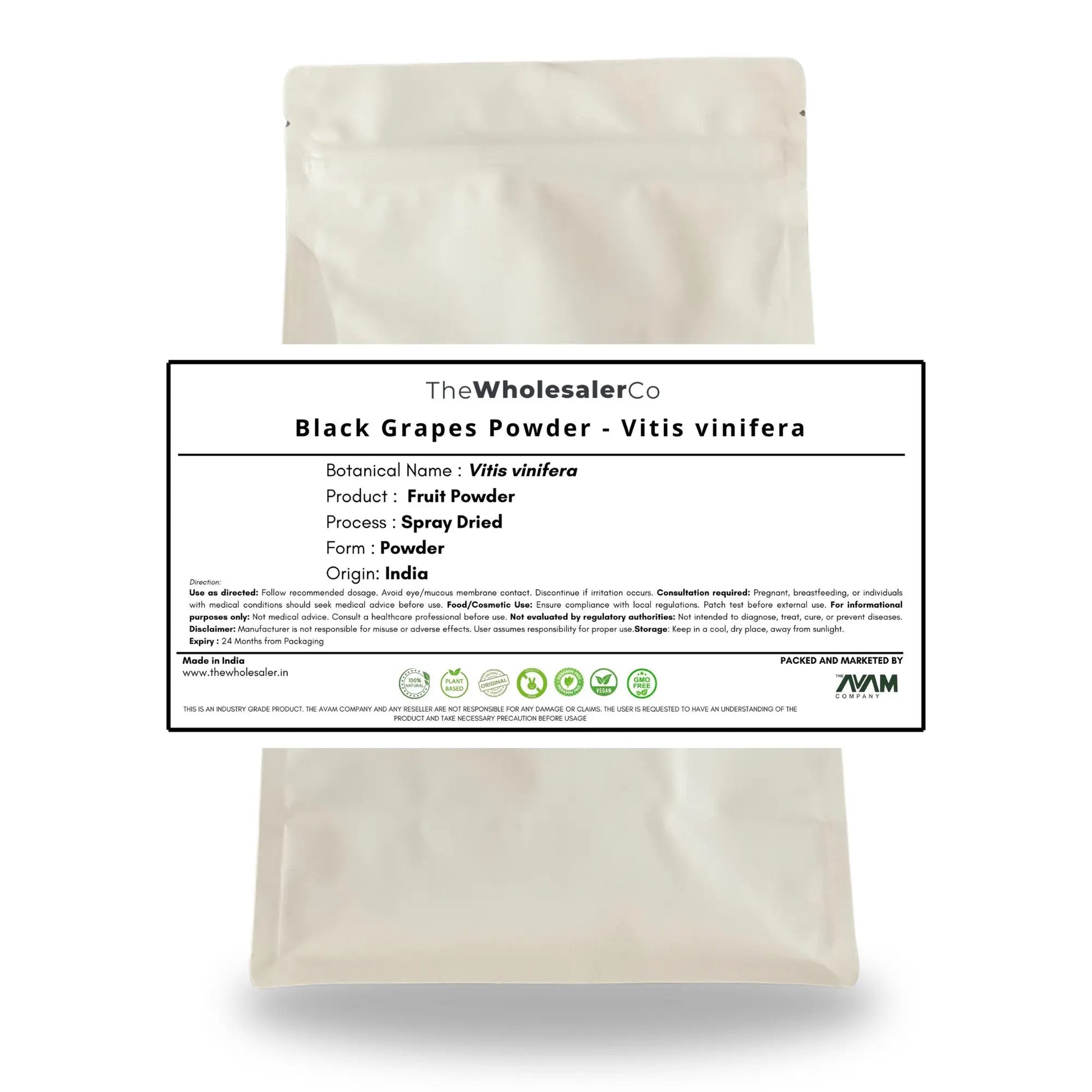 Black Grapes Powder - Vitis vinifera Bulk Supplier@TheWholesaleCo Prices