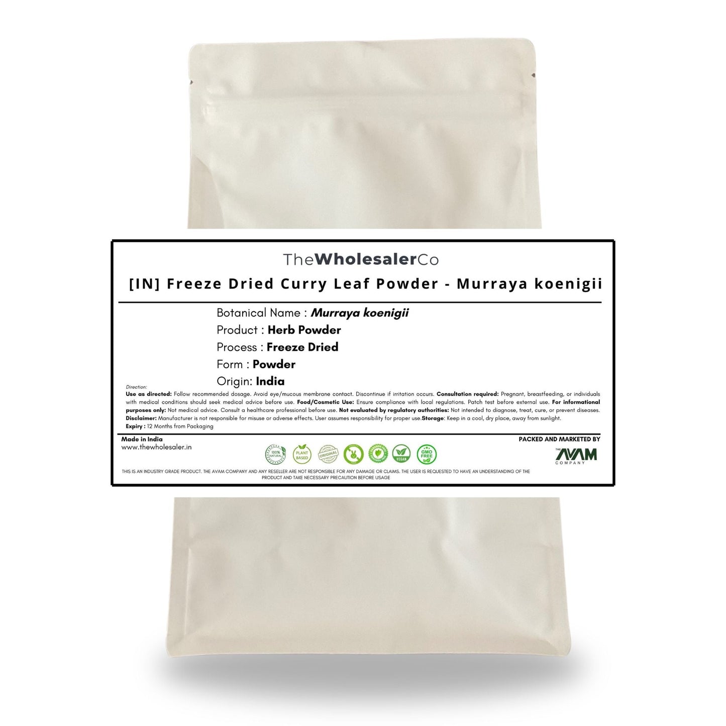 [IN] Freeze Dried Curry Leaf Powder - Murraya koenigii