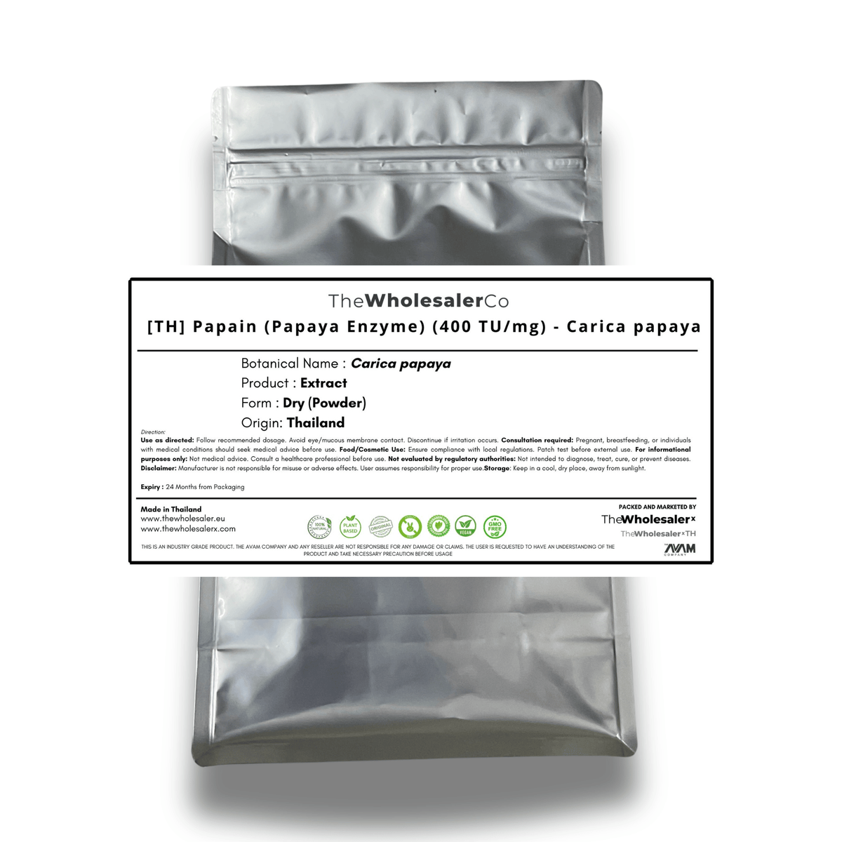 [TH] Papain (Papaya Enzyme) (400 TU/mg) - Carica papaya