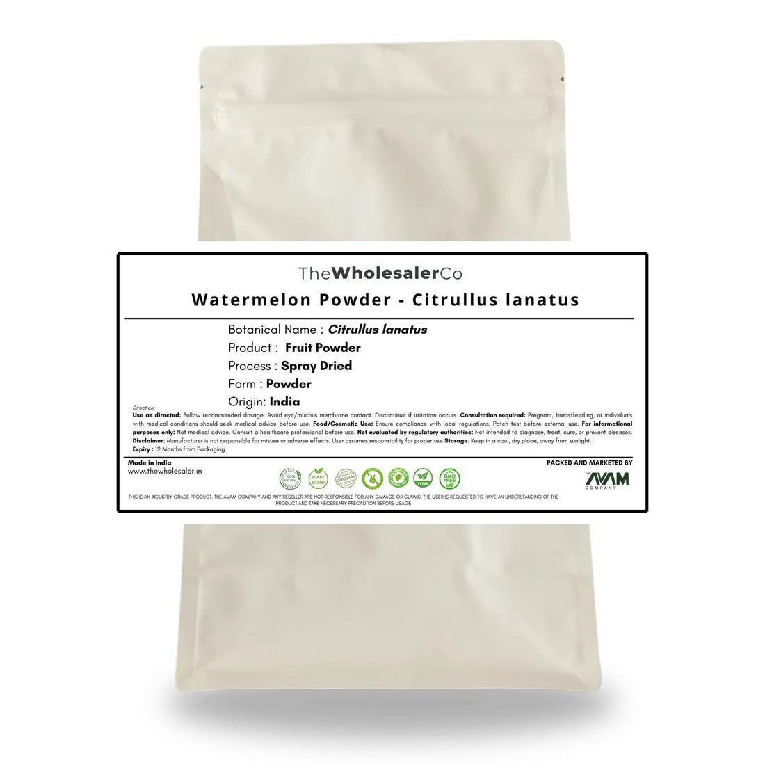 Watermelon Powder - Citrullus lanatus - Tarbooz Bulk Supplier@TheWholesaleCo Prices